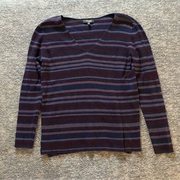 Denver Hayes purple striped knit sweater top - Picture 2 of 3